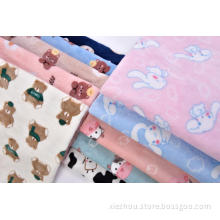 printed fleece flannel knit fabric